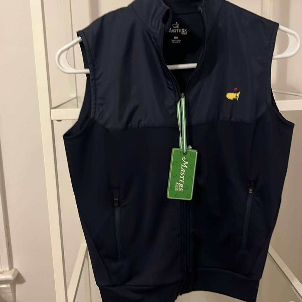 Official Masters Golf Kids Navy Vest Size Youth Medium–  New with Tags